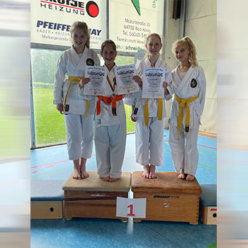 Gruppenbild der Viernheimer Teilnehmer des Shihan Ochi Cups 2024