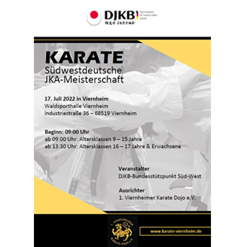 Übersichtsflyer Südwestdeutsche JKA-Meisterschaft in Viernheim